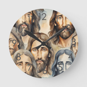 Heliga ansikten Jesus väggur