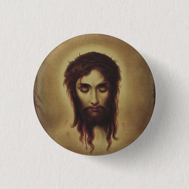 Heliga ansiktet Jesus Kristus Knapp (Framsida)