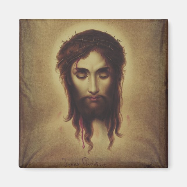 Heliga ansiktet Jesus Kristus Magnet (Framsidan)