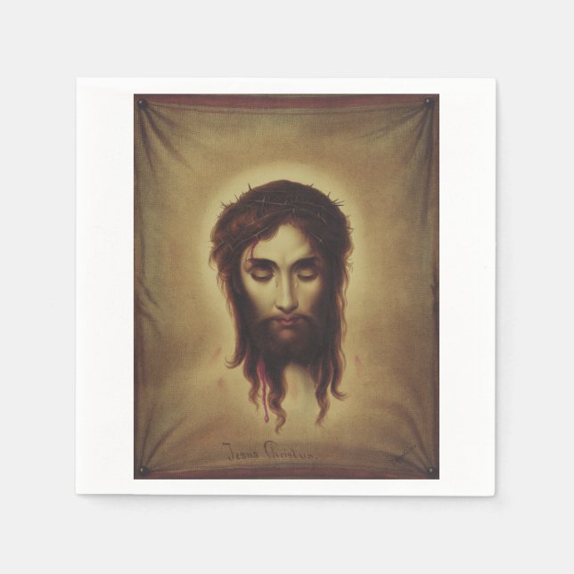 Heliga ansiktet Jesus Kristus Pappersservett (Framsidan)
