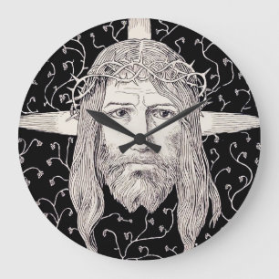 Heliga ansiktet Jesus Kristus Stor Klocka