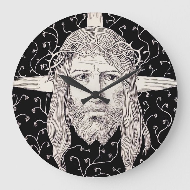 Heliga ansiktet Jesus Kristus Stor Klocka (Framsida)