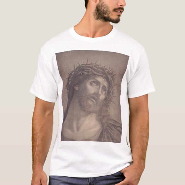 Heliga ansiktet Jesus Kristus T Shirt (Framsida)