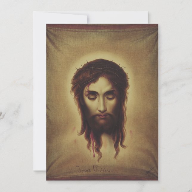 Heliga ansiktet Jesus Kristus Tack Kort (Framsida)