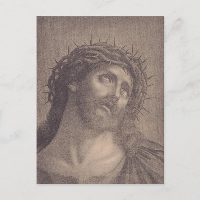 Heliga ansiktet Jesus Kristus Vykort (Framsida)