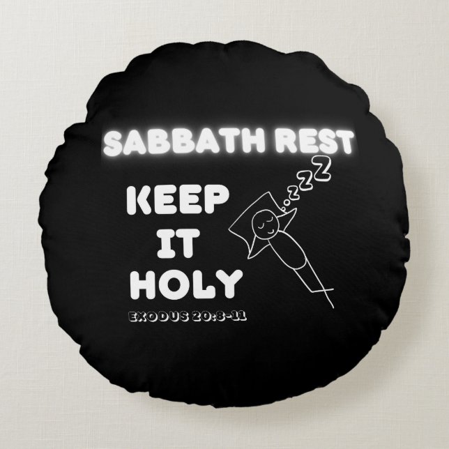 Heliga av Behållan Sabbath Rest  Graphics Design Rund Kudde (Framsidan)