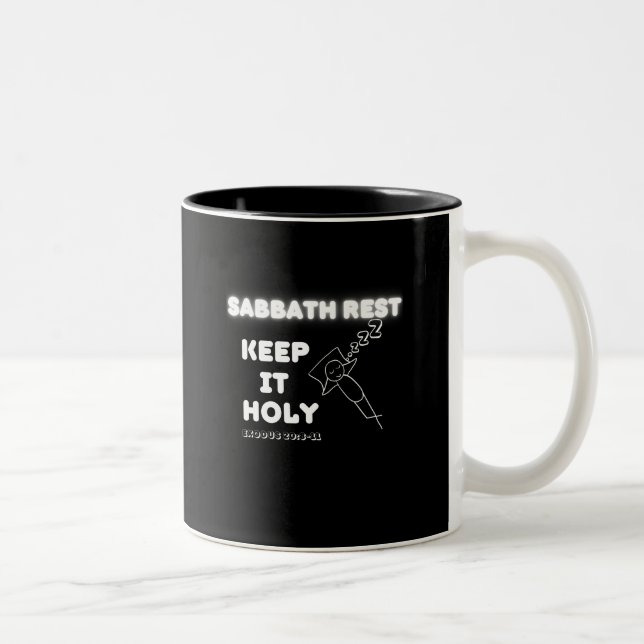 Heliga av Behållan Sabbath Rest  Graphics Design Två-Tonad Mugg (Höger)