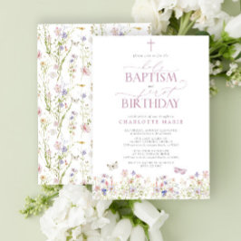 Heliga av Wildblomma Baptism och Rosa av första fö Inbjudningar