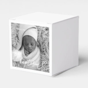Heliga Baptism Elegant Modern Chic Heart Baby Phot Presentaskar