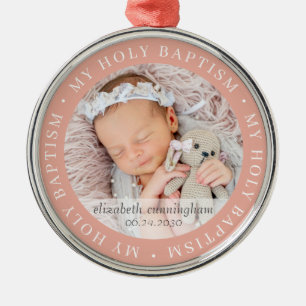 Heliga Baptism Enkel foto för modern Anpassningsb Julgransprydnad Metall