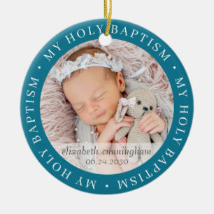 Heliga Baptism Enkel foto för modern Anpassningsba Julgransprydnad Keramik