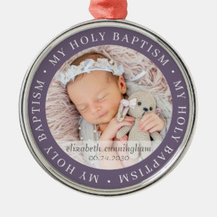 Heliga Baptism Enkel foto för modern Anpassningsba Julgransprydnad Metall