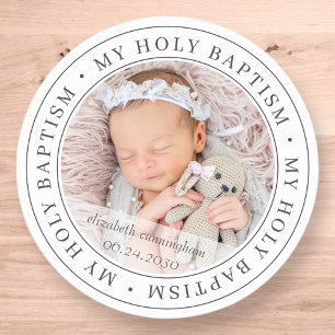 Heliga Baptism Enkel foto för modern Anpassningsba Runt Klistermärke