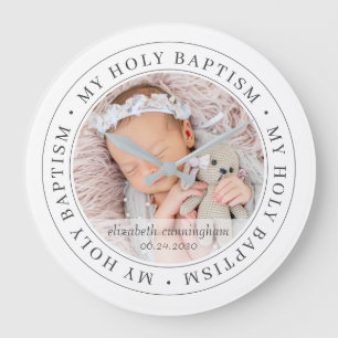 Heliga Baptism Enkel foto för modern Anpassningsba Stor Klocka