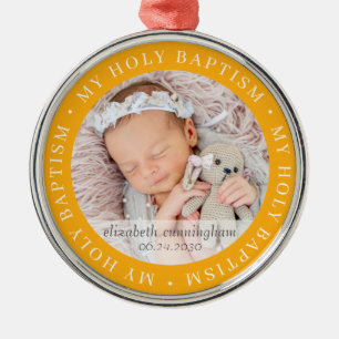 Heliga Baptism Enkel fotometa i Ram Modern Anpassn Julgransprydnad Metall