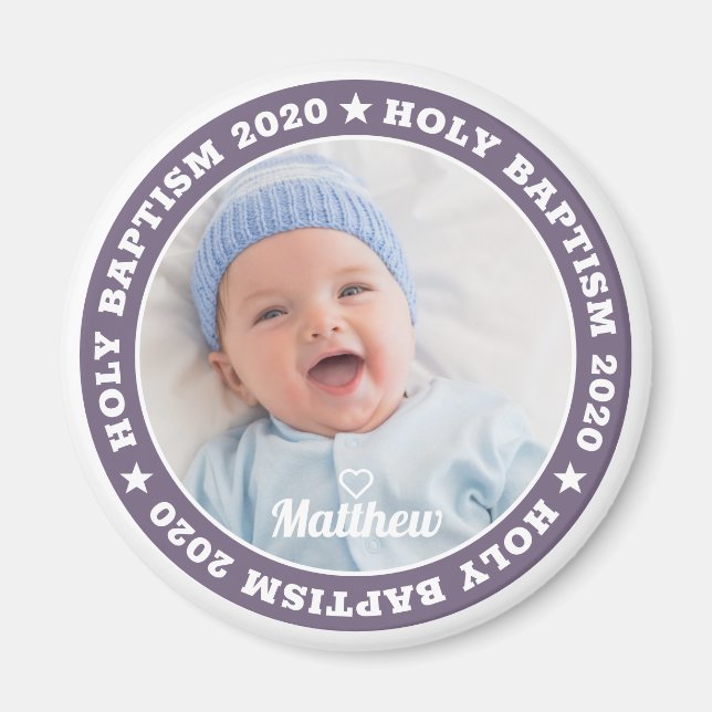 Heliga Baptism Modern Anpassningsbar Photo Magnet (Framsidan)