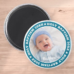 Heliga Baptism Modern Anpassningsbar Photo Magnet<br><div class="desc">Denna enkla och moderna utformning består av serif-typografi och lägger till ett anpassningsbar-foto.</div>