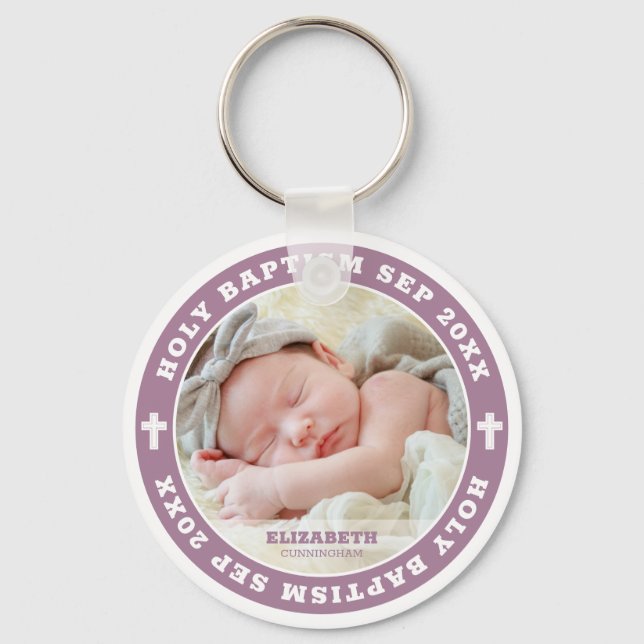 Heliga Baptism Modern White Kor Anpassningsbar Pho Nyckelring (Framsida)