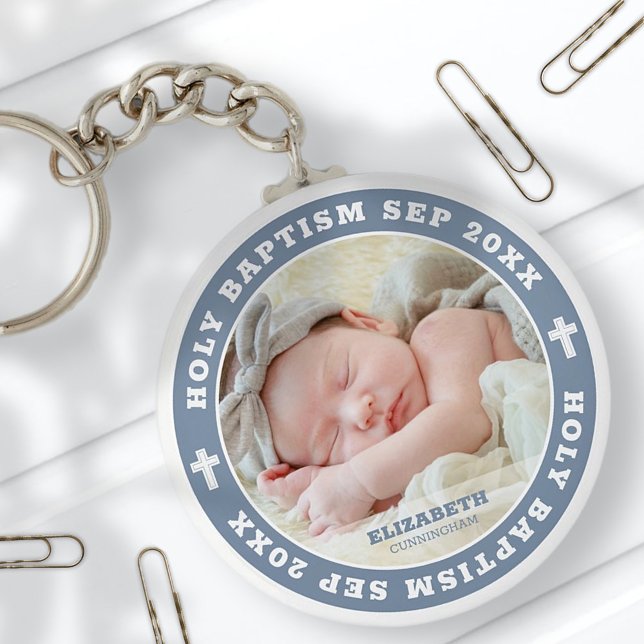 Heliga Baptism Modern White Kor Anpassningsbar Pho Nyckelring (Skapare uppladdad)