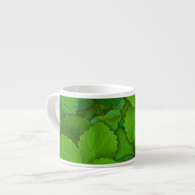 Heliga Basil Tulsi Grönt Mint Löv Espressomugg (Framsida vänster)