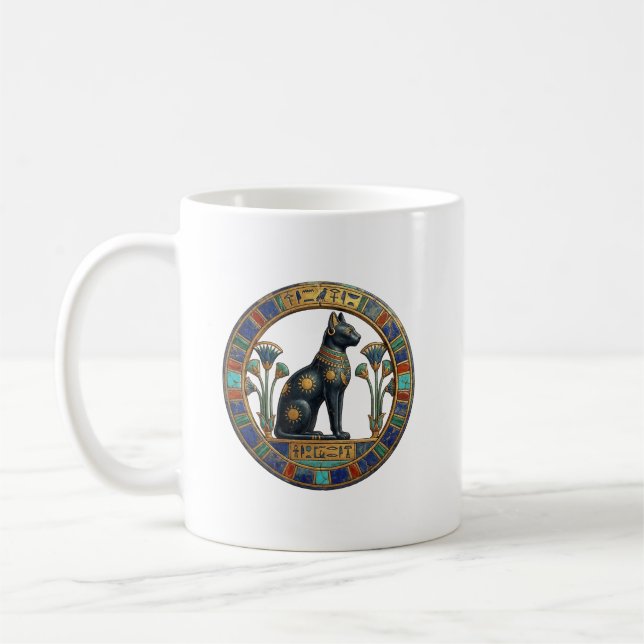 Heliga Bastet: Antik egyptisk kattgudinna Kaffemugg (Vänster)
