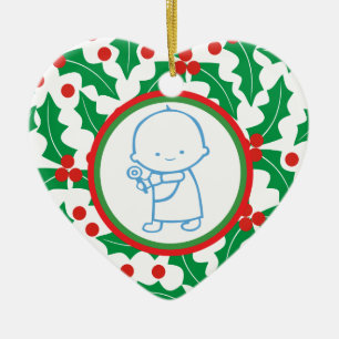 Heliga Berry Baby's 1st jul Anpassningsbar Ornamen Julgransprydnad Keramik