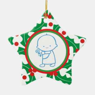 Heliga Berry Baby's 1st jul Anpassningsbar Ornamen Julgransprydnad Keramik