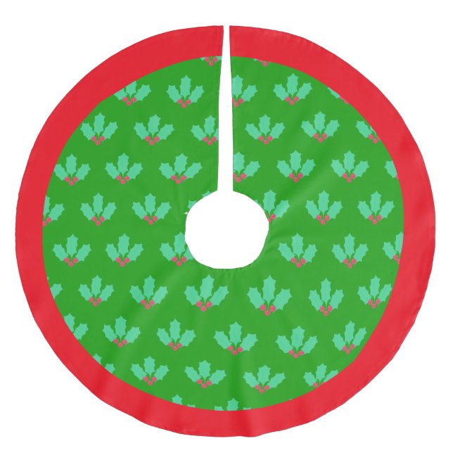 Heliga Berry Mönster om Grönt Julgransmatta Borstad Polyester (Framsidan)