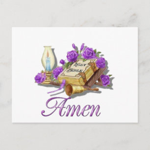 Heliga Bible Amen Vykort
