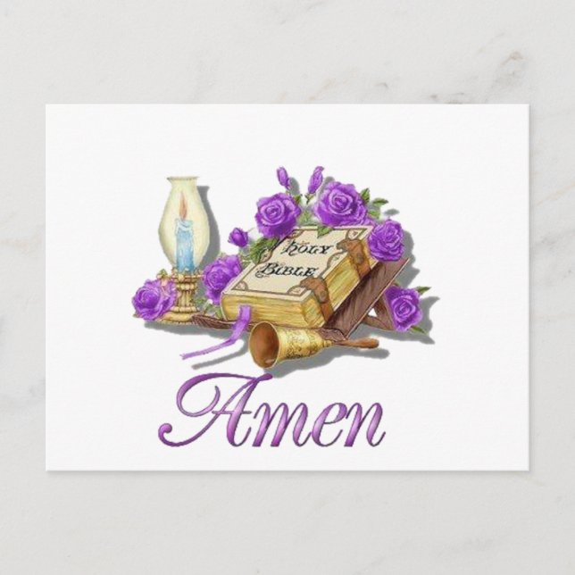 Heliga Bible Amen Vykort (Framsida)