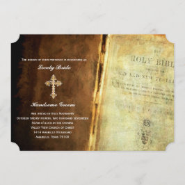 Heliga Bible Guld Kor Christian Wedding bjudande Inbjudningar