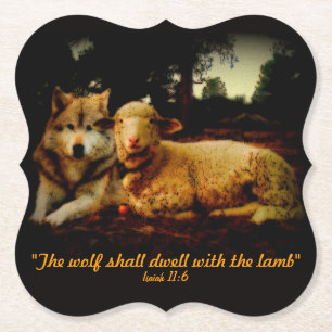 Heliga Bible, vargen och lammet, Isaiah 11:6 Underlägg Papper