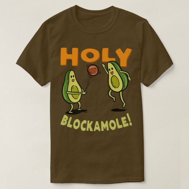 Heliga Blockamole Avocado Beach Volleyball Player  T Shirt (Design framsida)