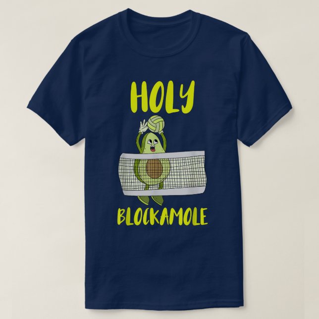 Heliga Blockamole Avocado Volleyball-träningskedja T Shirt (Design framsida)
