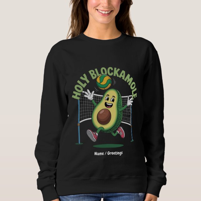 Heliga Blockamole Cute Funny Volleyball Avocado Pl T Shirt (Framsida)