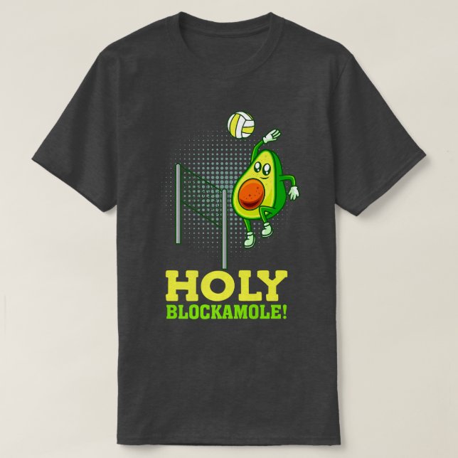 Heliga Blockamole Funny Volleyball Match Block Avo T Shirt (Design framsida)