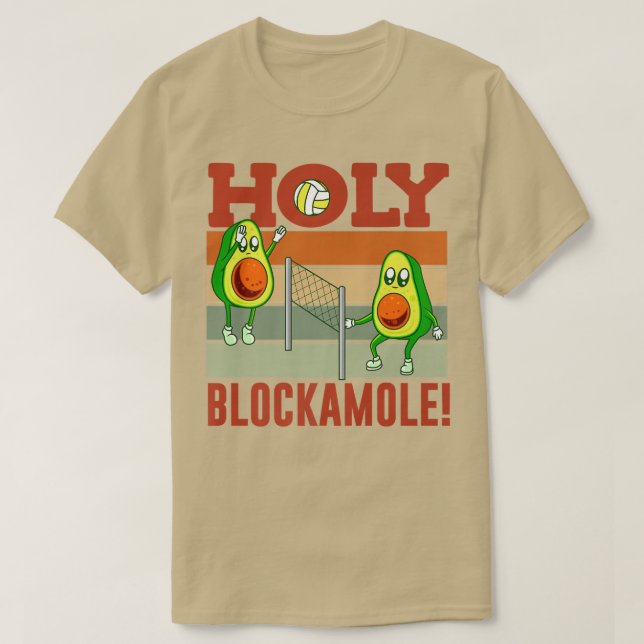 Heliga Blockamole Funny Volleyball Match Block Avo T Shirt (Design framsida)