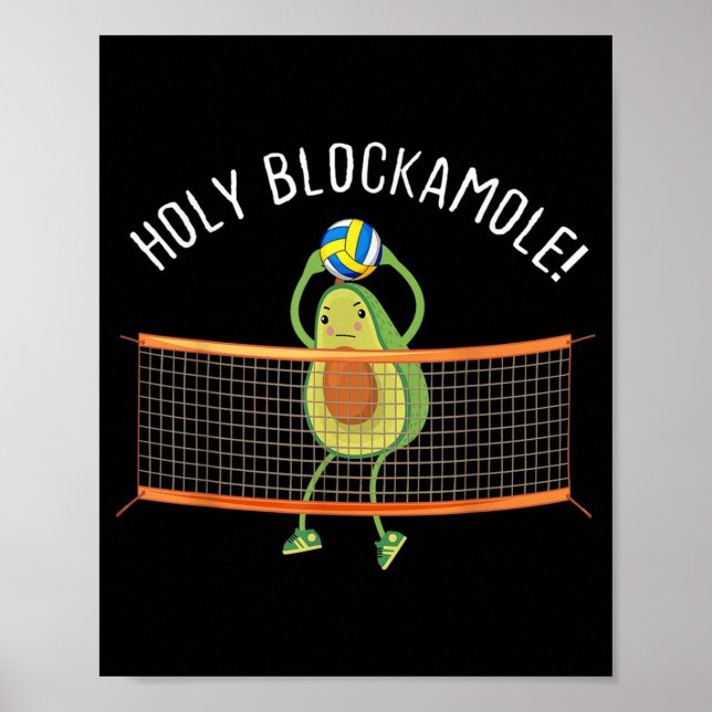Heliga Blockamole Volleyball Cute Roligt Poster (Framsidan)
