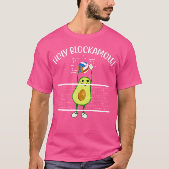 Heliga Blockamole Volleyball Volleyball Avocado T Shirt (Framsida)