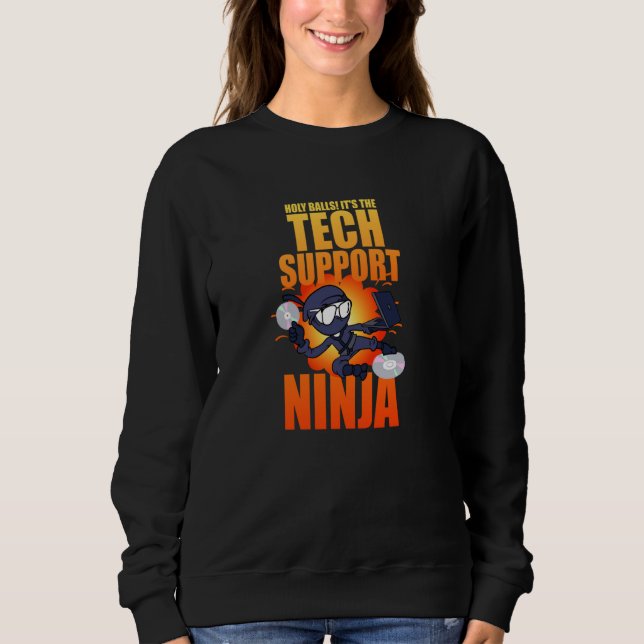 Heliga bollar Tech Ninja Teknisk support IT-dator T Shirt (Framsida)