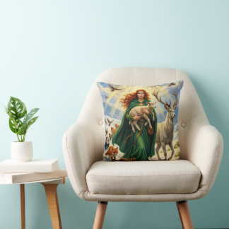 Heliga Brigid Vår Gudinna Skogs Djur Imbolc Kudde