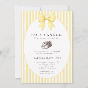 Heliga Cannoli Bow Baby Shower Inbjudningar