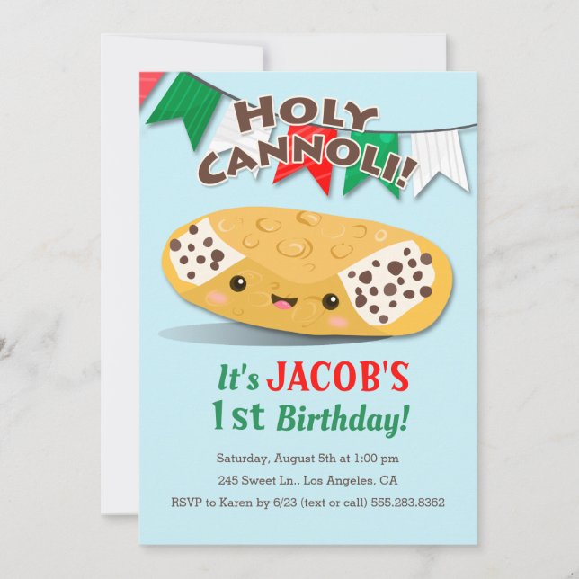Heliga Cannoli! Cute Posts Födelsedagsfest Inbjudningar (Framsida)