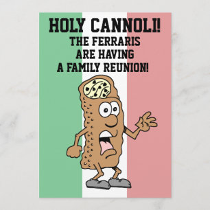 Heliga Cannoli Flagga of Italien Family Reunion Inbjudningar
