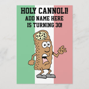 Heliga Cannoli italiensk blir 30 Italiens flagga Inbjudningar