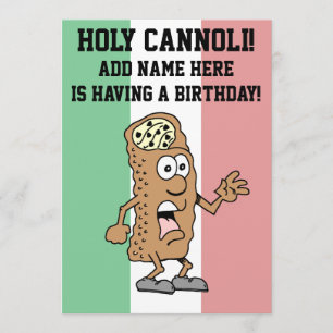 Heliga Cannoli Italienska Flagga Italien födelseda Inbjudningar