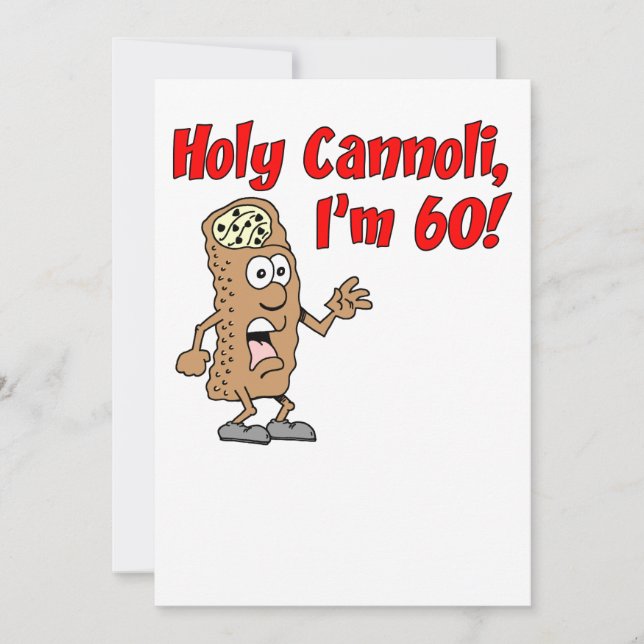 Heliga Cannoli, jag är 60 Inbjudan (Framsida)
