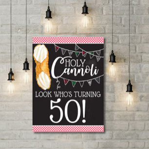 Heliga Cannoli Party Sign, italienska Theme Birthd Poster