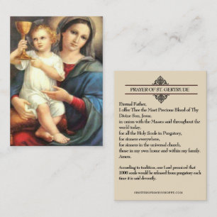 Heliga Cards för Precious Blood St. Gertrude Praye Visitkort
