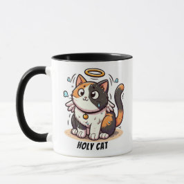 Heliga Cat - Calico Cat med Vingar och Halo Funny Mugg
